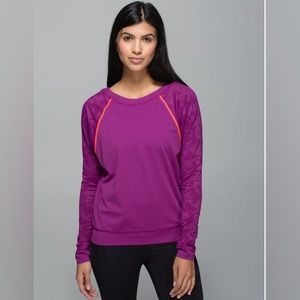 Lululemon Run For Days Women Size 6/8 Medium Purple Regal Plum Long Sleeve Shirt